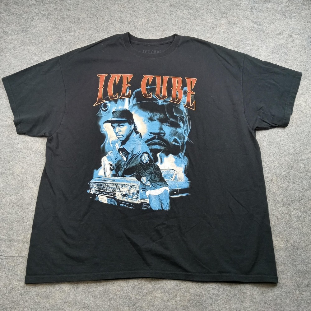 Ice Cube Shirt Mens 2XL Black Graphic Rap Hip Hop Short Sleeve Tee Streetwear